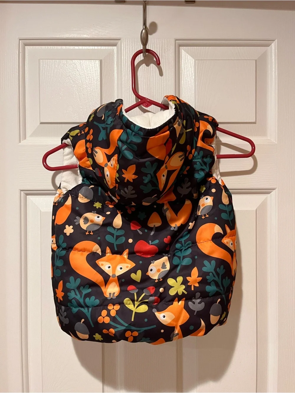 Cute Crew Puffer Vest Woodland Animals Size 4